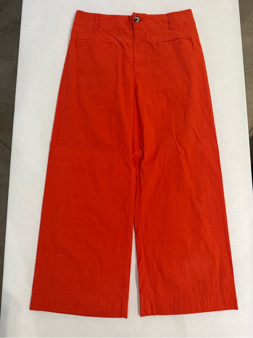 Anthropologie Vibrant Orange Wide-Leg Trousers